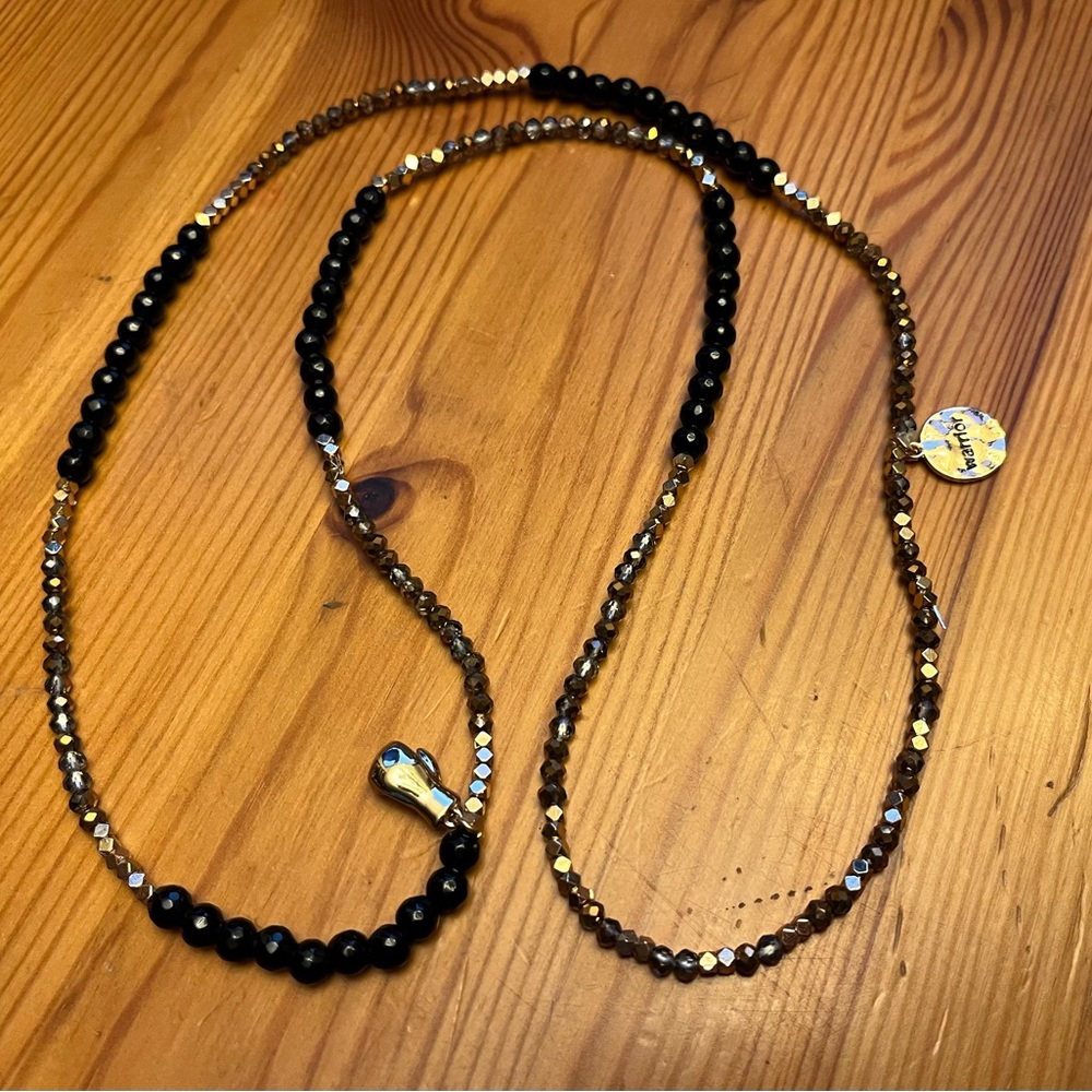Elegant Black and Gold Beaded Necklace